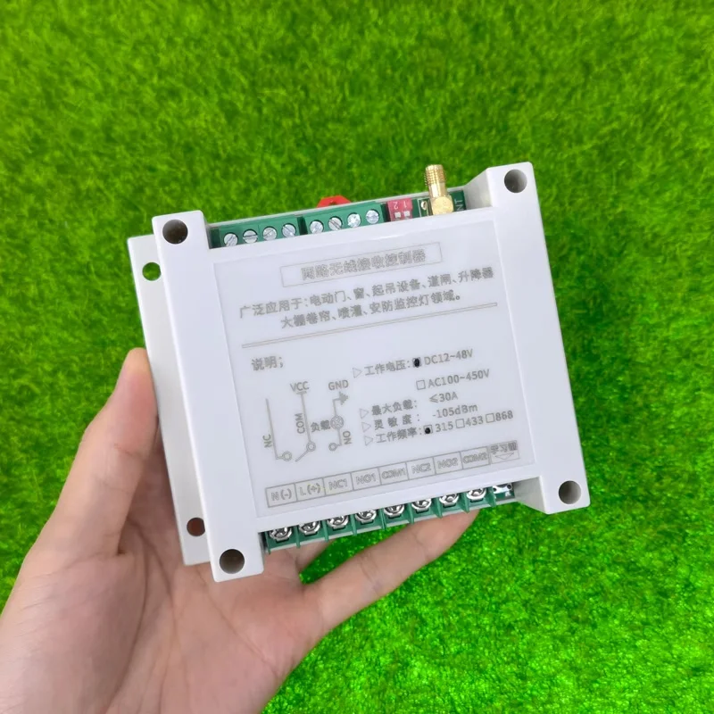 433mhz AC 220 V 240 V 250V 380V 2 CH RF Wireless Remote Control 30A Relay for Industrial Farm Electric Light Power Switch