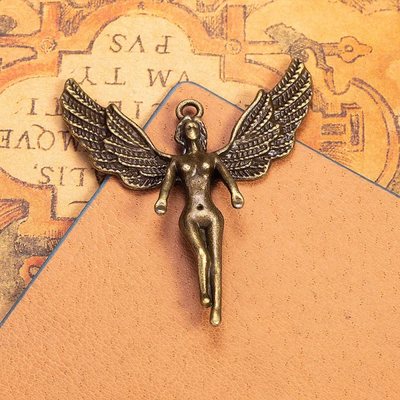 

DIYHandmade jewelry accessories55*50MMAlloy Angel Necklace Hanging Angel God Sweater Chain Pendant Vintage Accessories