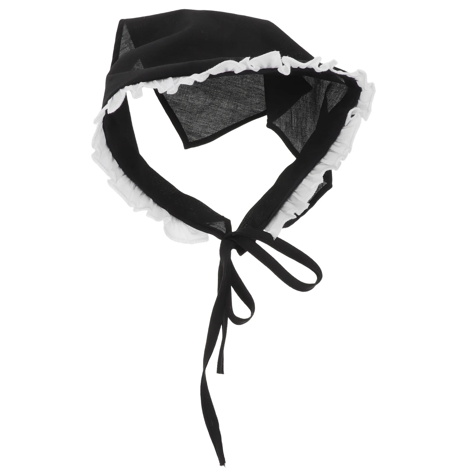 

Черный треугольный кружевной платок, регулируемый галстук, тюрбан, кухонная шапочка, шарф для волос, повязка на голову для женщин, официантка, общественное питание