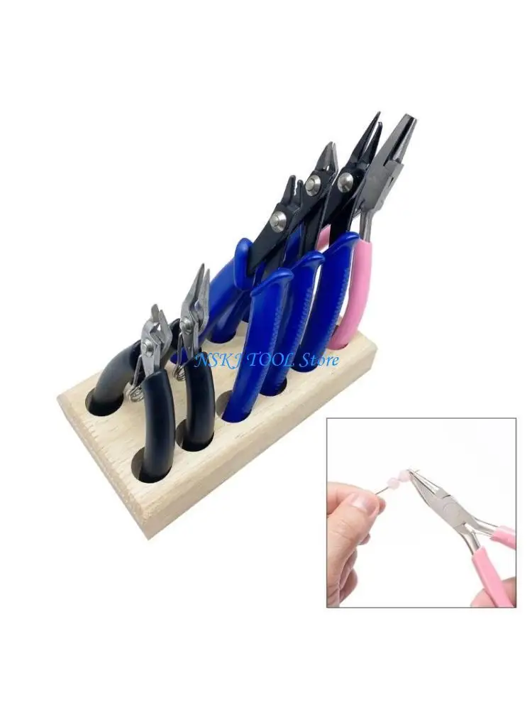 

L8RC Convenient Tool Set/6pcs Jewelry Pliers DIY Tool with Base Reliable and Easy to Use for Jewelry Making, Earring Pliers