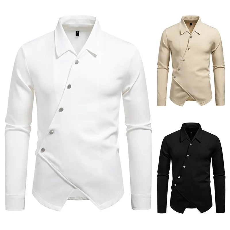 

Men's Long Sleeve Shirt Wedding Performance plus Size Tailored Design Casual Handsome Button Placket Polyester Fiber