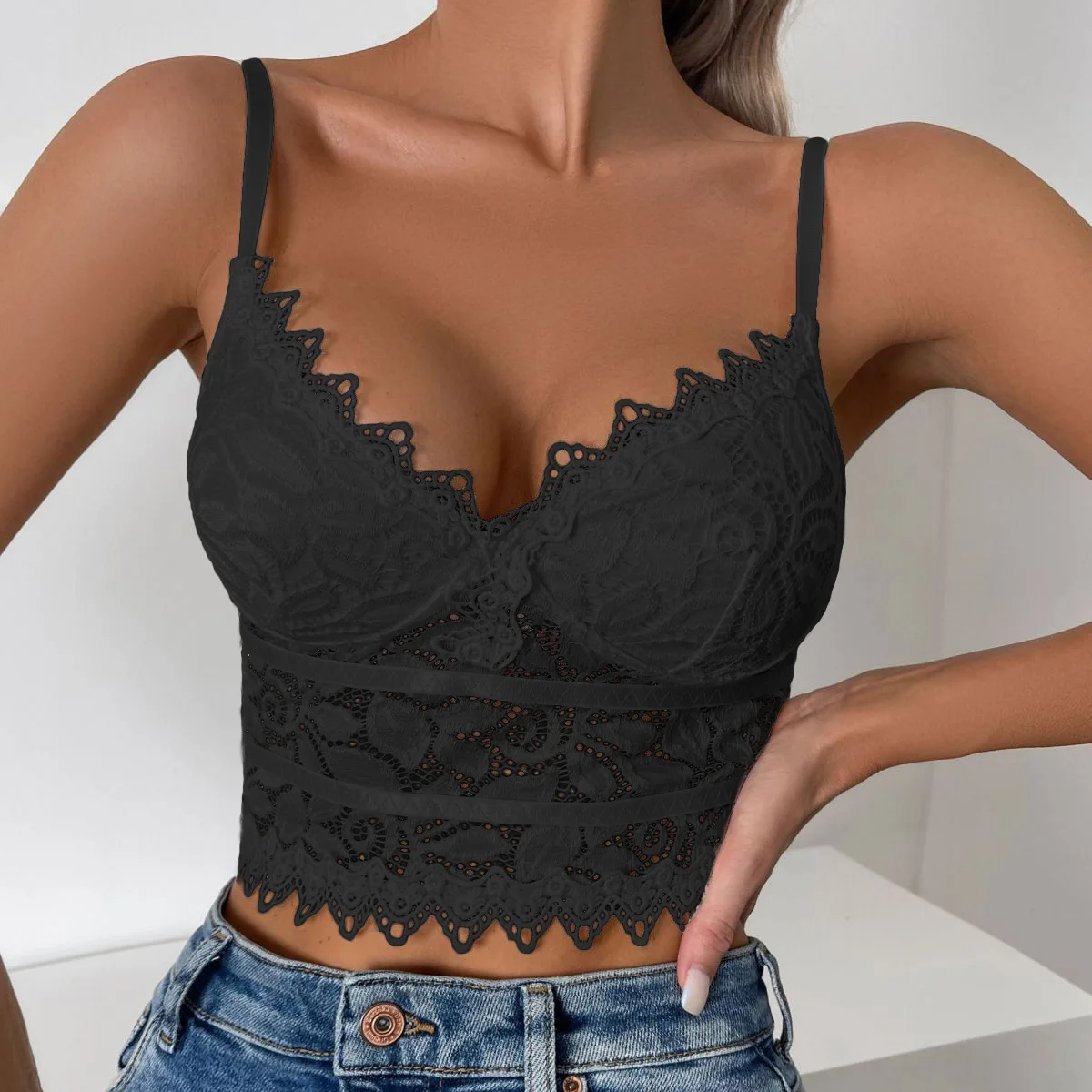 

Summer Y2k Slim Spaghetti Strap Tank Tops Women's Corset Crop Top Fashion Casual Lace Bustier Vest Lingerie Cami Sleeveles Sling