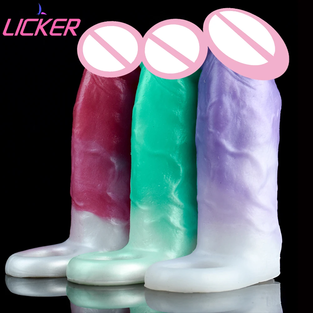 

LICKER Animal Soft Male Penis Sleeve Dildo Cover Dick Sheath Cock Enlargement Sex Toys For Adult Men Delay Ejaculation Sexy Shop