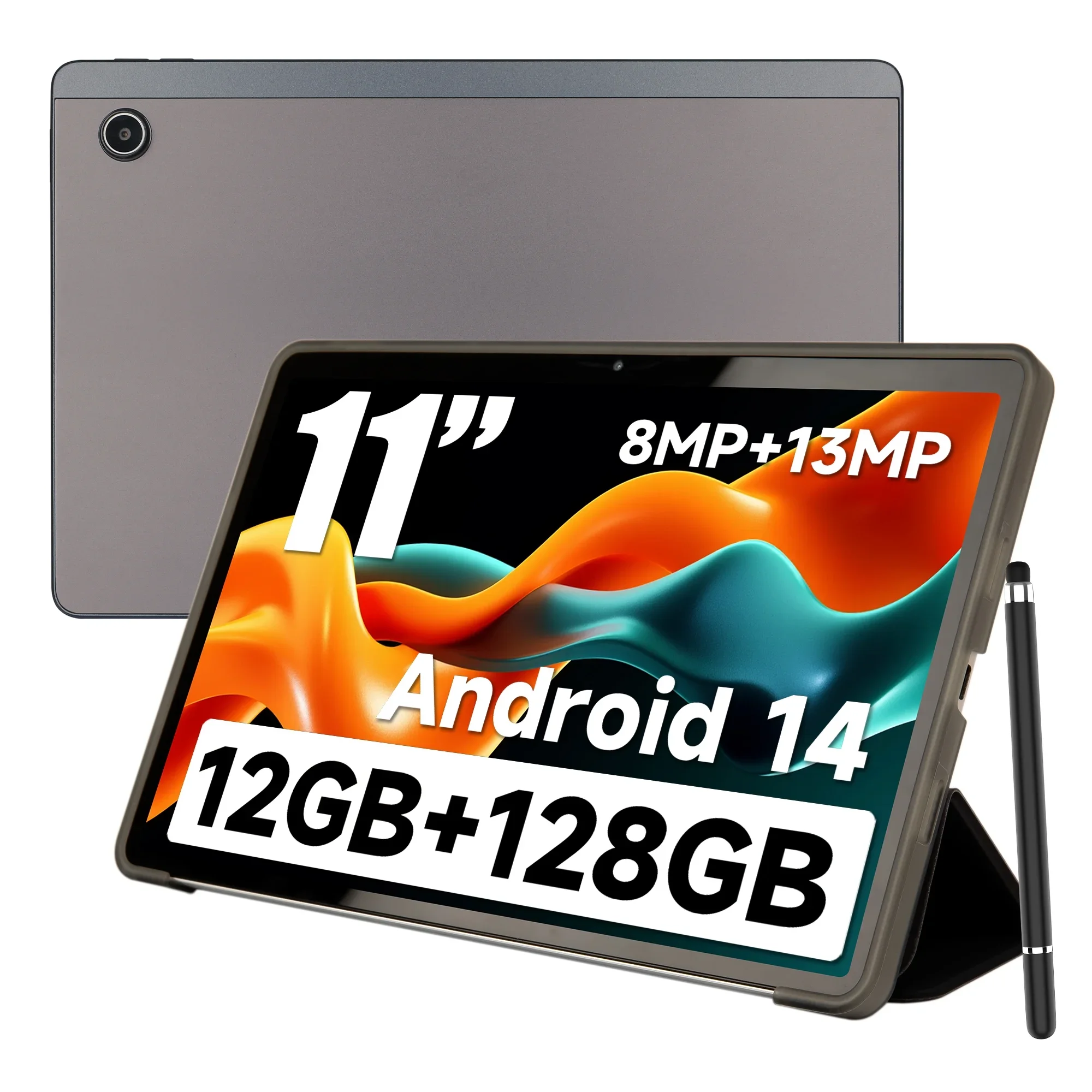 

URAO C9+ 11-дюймовый планшет Android 14 12 ГБ ОЗУ 128 ГБ ПЗУ (1 ТБ TF расширения) Восьмиядерный процессор 2K Widevine L1 IPS 8 МП + 13 МП 6800 мАч Чехол-ручка