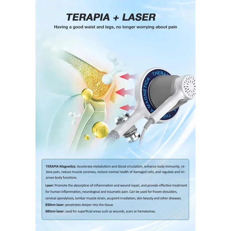 Dual Wavelength PEMF Therapy Machine Electromagnetic Transduction Magnetica Pulsed Field Therapy Device for Health Improvement