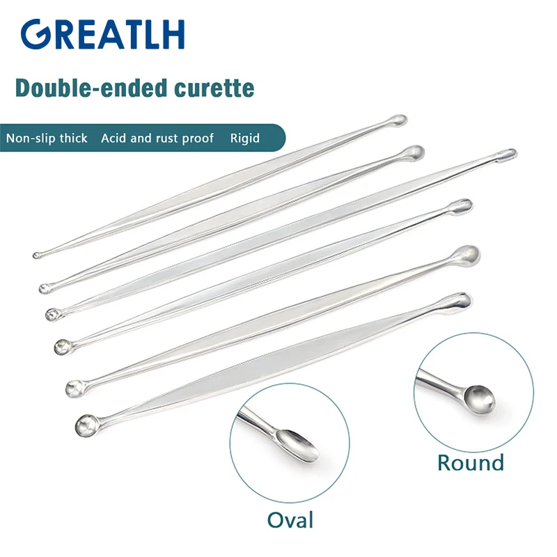 Stainless Steel Orthopedic Instrument Double Head Curette Orthopedic Curette Weighing Spoon Beauty Plastic Pet Orthopedic Surgic