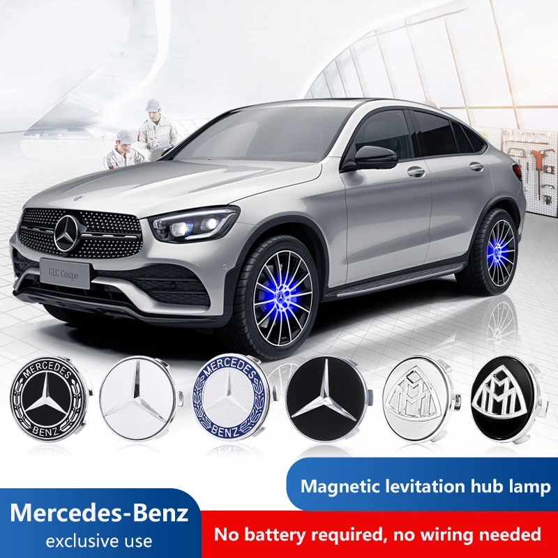 

Подсветка ступицы колес автомобиля, центральная крышка, крышка освещения, плавающая подсветка, светодиодная подсветка для Mercedes Benz A C E S Class GLC GLB AMG