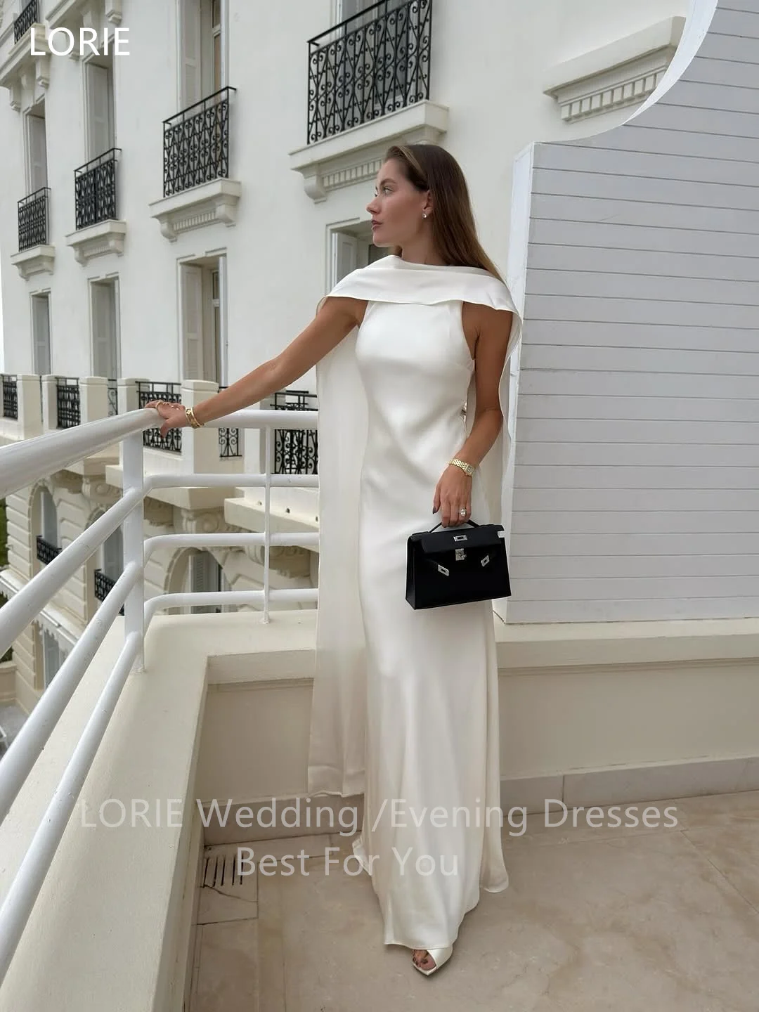 LORIE Elegant Satin Party Dresses Sleeveless Ribbons Evening Prom Dress Sheath Mermaid Prom Gown Customized