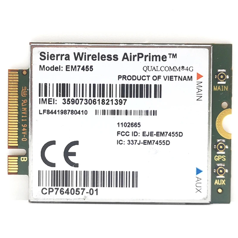 WWAN EM7455 LTE 4G NGFF модуль FDD/TDD LTE 4G Cat6 Gobi6000 для ноутбука