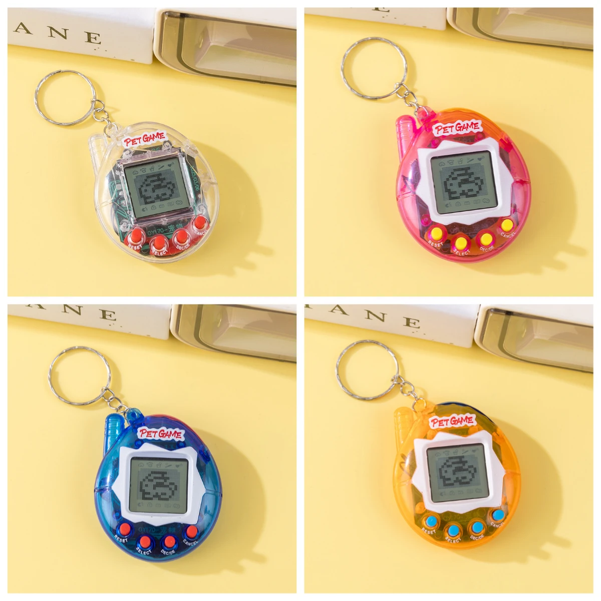 Handheld Mini Digital Pet Game Console 90s Retro Stress Relief Toy Cute Key Ring Gift for Friends Lovers