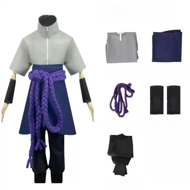 Anime Uchiha Sasuke Cosplay Costume Top Pants Belt Cos Convention Gift Adult Version Unisex