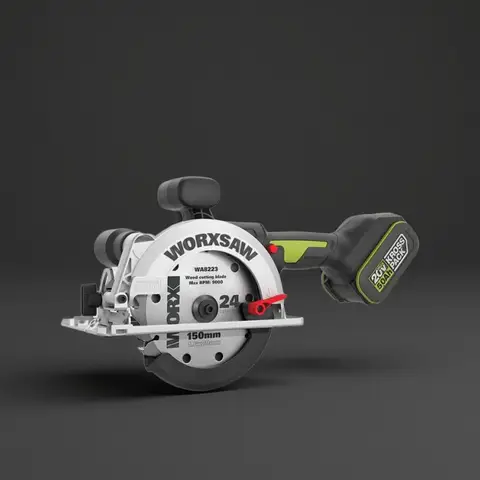 WORX 무선 원형 톱 브러시리스 모터, WU535X, WU535, 140mm, 150mm, 45, 90 도 목재 절단, Powershare 그린 배터리