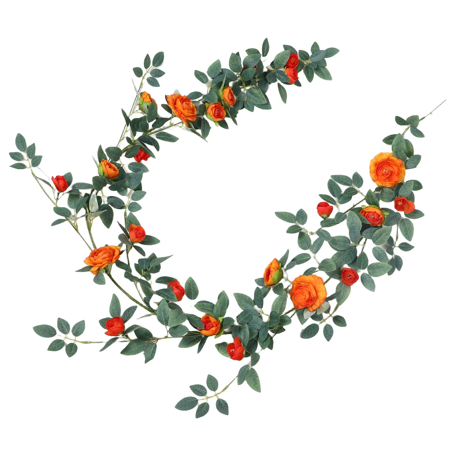 

Simulated Rose Tea Vine Garland Artificial Flowers Wedding Arch Decor Orange Fabric Flower Wall Decor Rose Hanging Garland