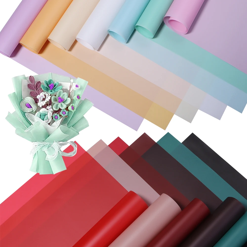 

20 Sheets Flower Wrapping Paper Semi-transparent Waterproof Bouquet Packaging-Ideal for DIY Wedding Birthday Gift Box Packaging