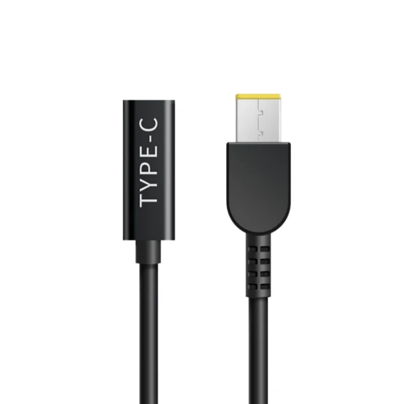 New 65W TYPE-C Female to Square Tip Male Plug Converter for Lenovo Thinkpad USB C Cable Cord PD Charger Notebook