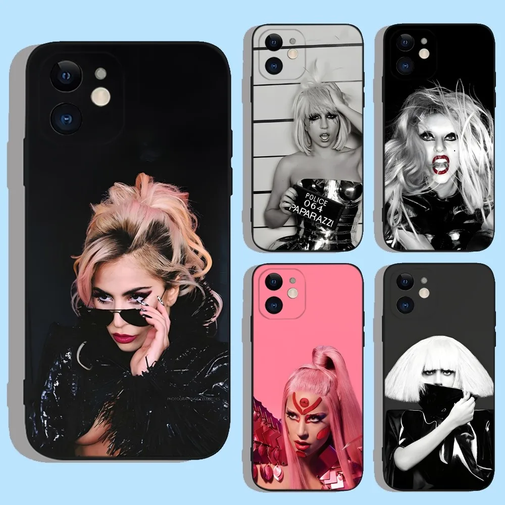 

Singer L-Lady Gaga Phone Case For Apple iPhone 15,14,13,12,11,XS,XR,X,8,7,Pro,Max,Plus,mini Silicone Black Cover