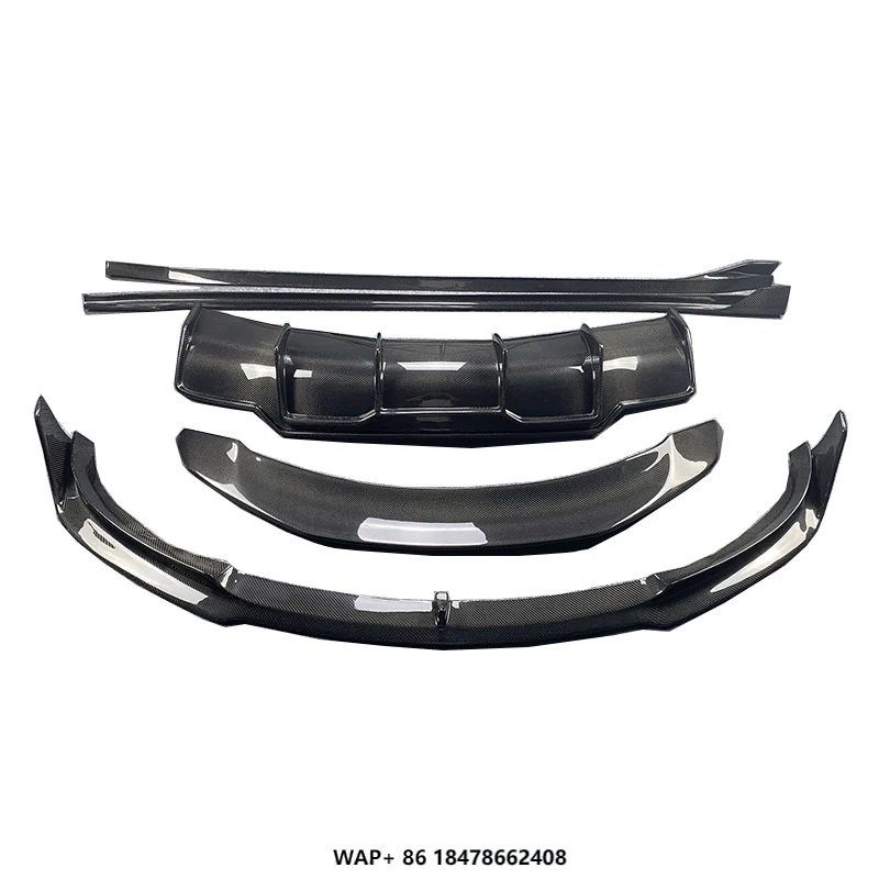 

High Quality V Style Carbon Fiber Body Kit Front Lip Rear Diffuser Side Skirts Spoiler for Model 3 Perfect Fitment