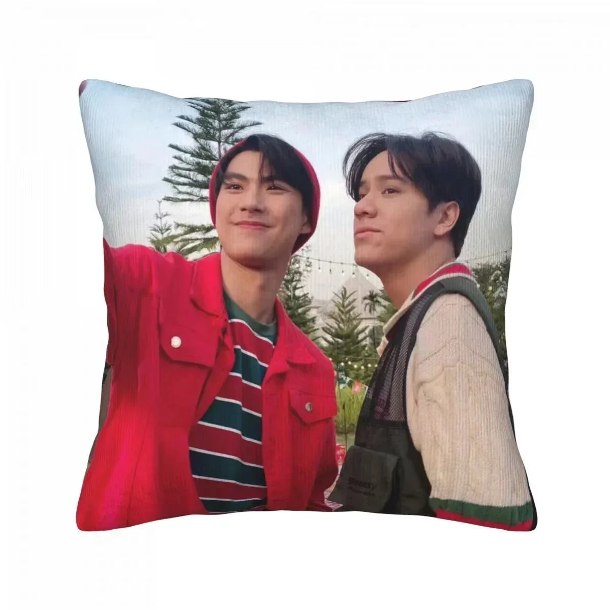 Ohmnanon HD Poster Double-sided Printed Pillowcase Thai TV Bad Buddy The Series Drama Stills Photos Home Car Decor Cushion Cover