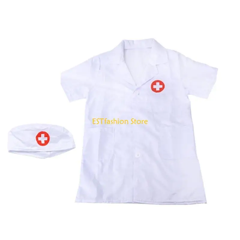 Y5GC Childary Doctor Coat Set Kinder Cosplay Dressing Doctor Costum für Jungen und Mädchen Cosplay Halloween Doctor Costumes