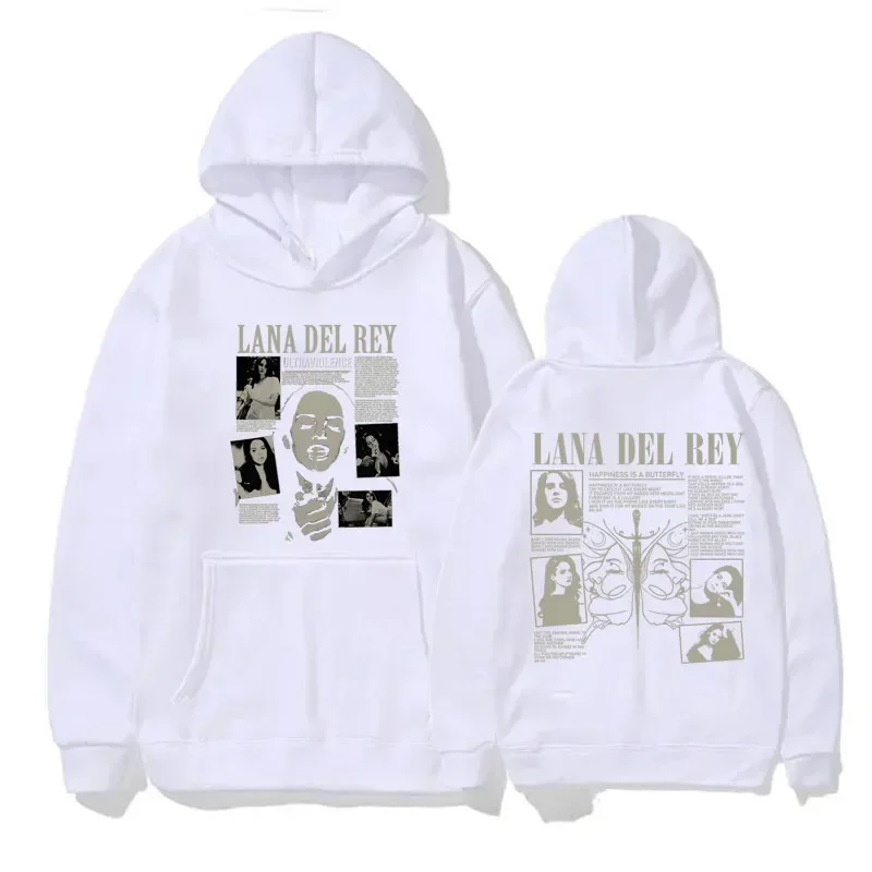 ألبوم موسيقى الخريف والشتاء طباعة الرجال هوديي المغني لانا ديل ري المرأة الهيب هوب ريترو الشارع ملابس مريحة غير رسمية