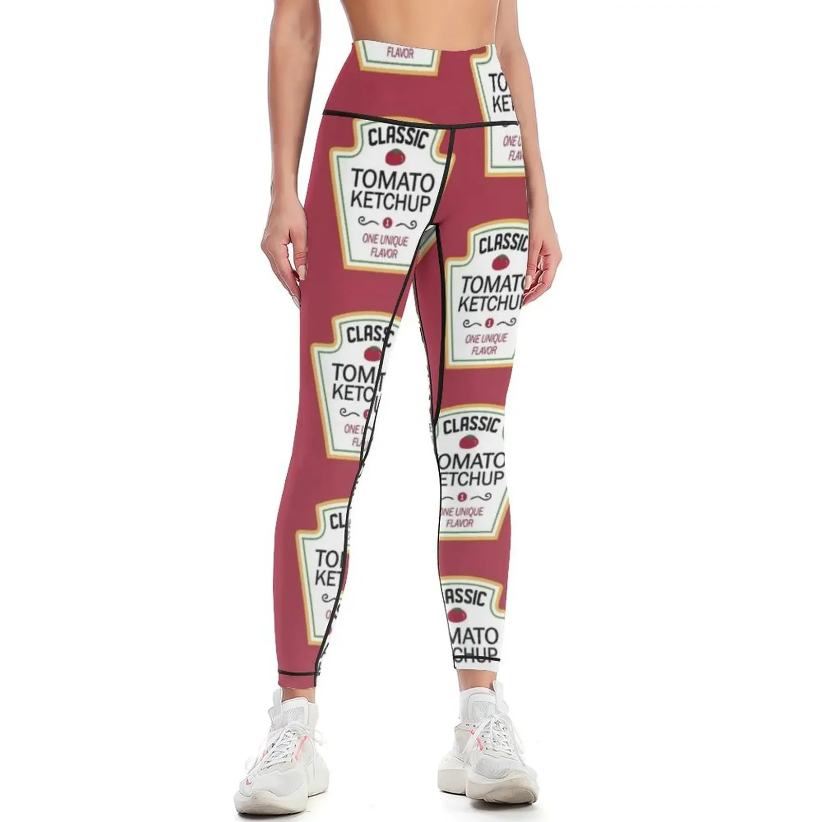 

Halloween Condiment Labels Costume Ketchup Halloween Condiment Set Leggings Golf wear Legging sexy woman gym top Womens Leggings