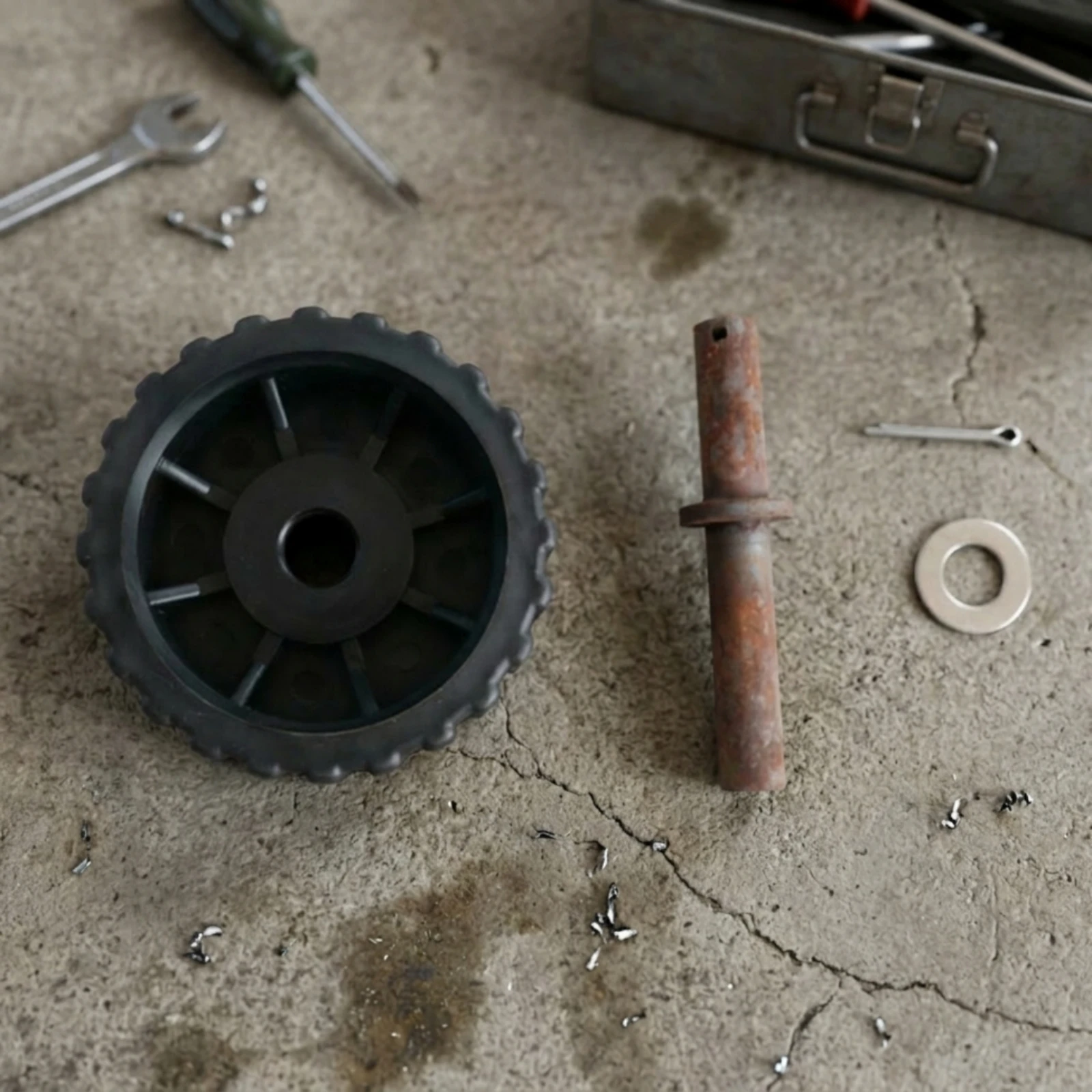Trailer Wheel with Axle Pin Ribbed Boat Trailer Wheel Hardware Easy to Install Corrosion-Resistant for DIYers view 4
