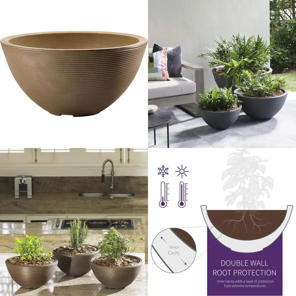 

Круглый неглубокий горшок для растений для внутреннего и наружного использования, идеально подходит для водяных садов, бонсай и суккулентов, прочная садовая чаша для цветов