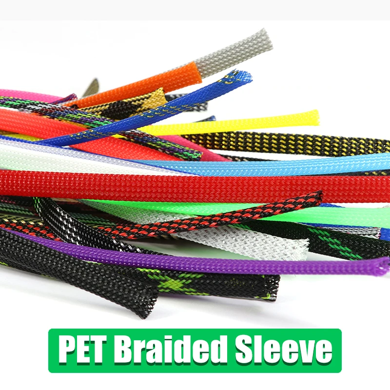 

1M PET Expandable Braided Sleeve 2 4 6 8 10 12 14 16 18 20 25 30 40mm Wire Cable Insulated Protection DIY New Tight High Density