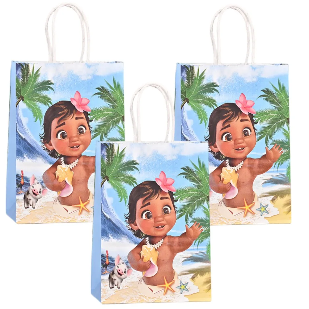 Disney Moana Party Paper Bag Candy Gift Packaging Bag Kids Ocean Theme Birthday Party Decoration Baby Shower Girl Party Supplies