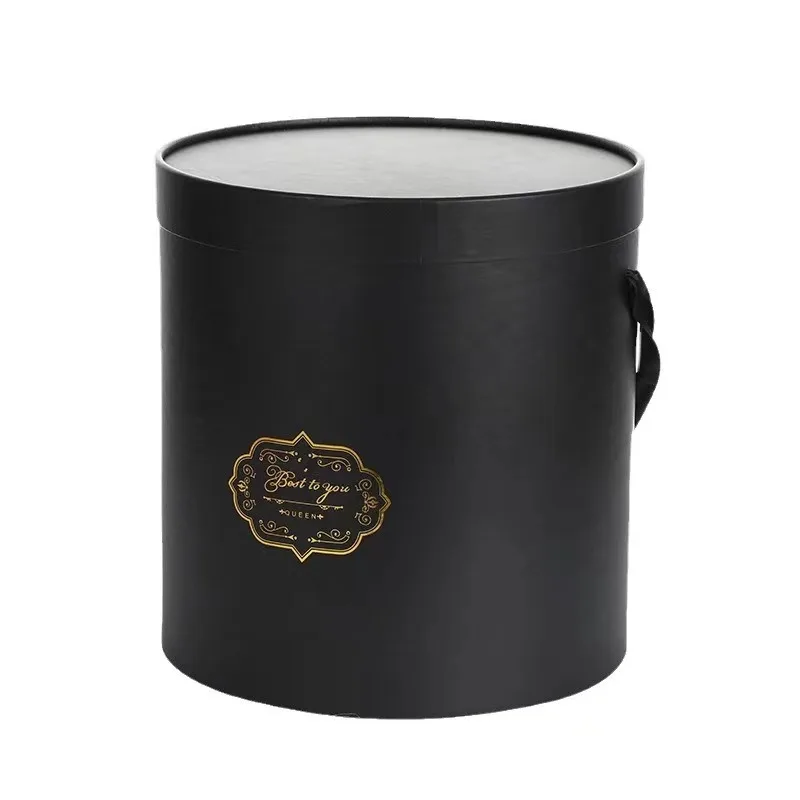 3-piece Valentine\'s Day Flower Packaging Box Round Flower Handheld Cylinder Bucket Mini Flower Bucket Gift Box