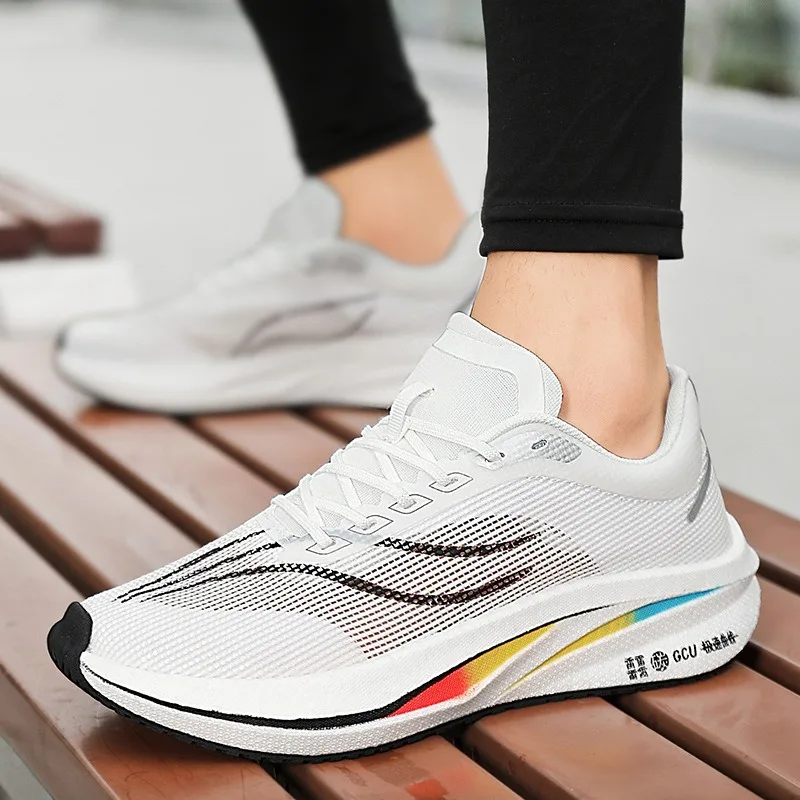 

Модные мужские кроссовки Feidian 4C с карбоновой пластиной, летние дышащие кроссовки с амортизацией Popcorn, студенческие спортивные тренировочные кроссовки