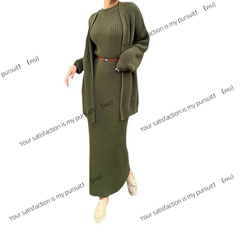 ファッション爆発 ラジ風ニットセーター ロングスカートスーツ レディース