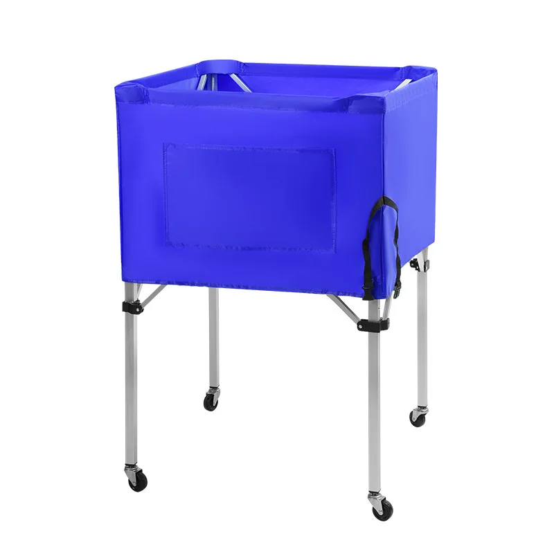 

Stainless Steel Foldable Portable Outdoor Cart for Football Basketball Volleyball Large Capacity Storage Blue Silver Black