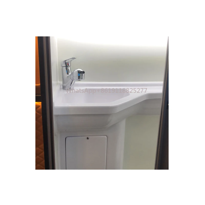 Waterproof Campervan Integrated Shower Room with Shower Tray Pan Base & Triangle Wash Sink for Camper Tour Boats & Truck Shops