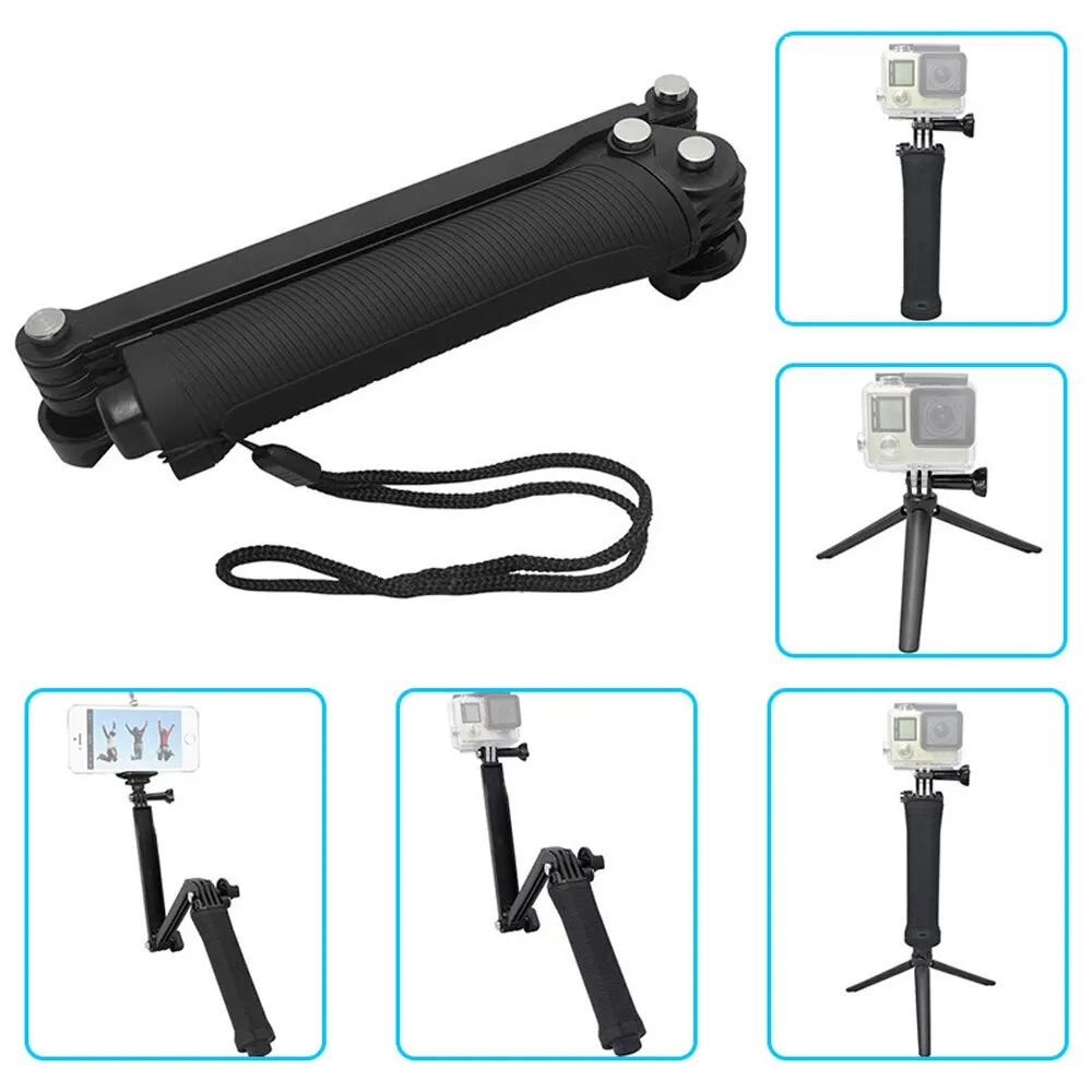 

3 Way Selfie Grip Monopod Arm Tripod Holder for GoPro Hero 11 10 9 8 7 6 5 4 3+