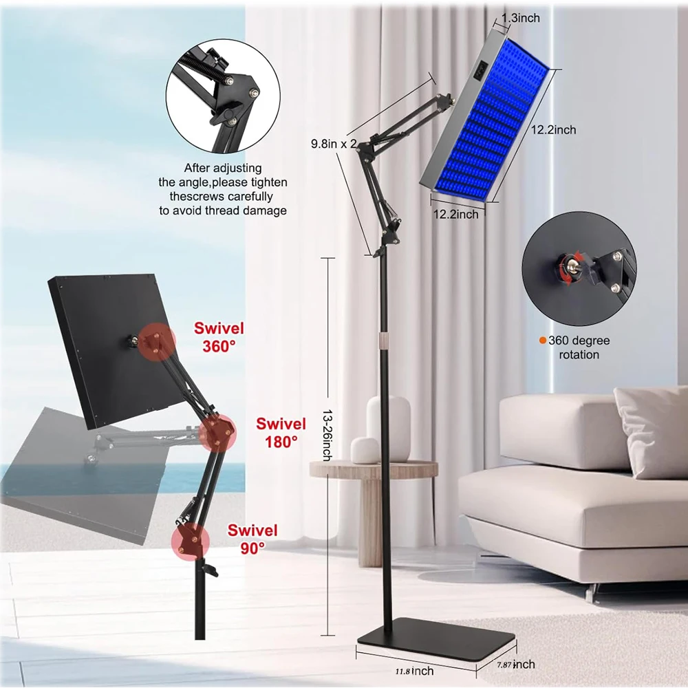 

Portable LED Blue Light Lamp with Stand for Home Use Body Tanning lamp