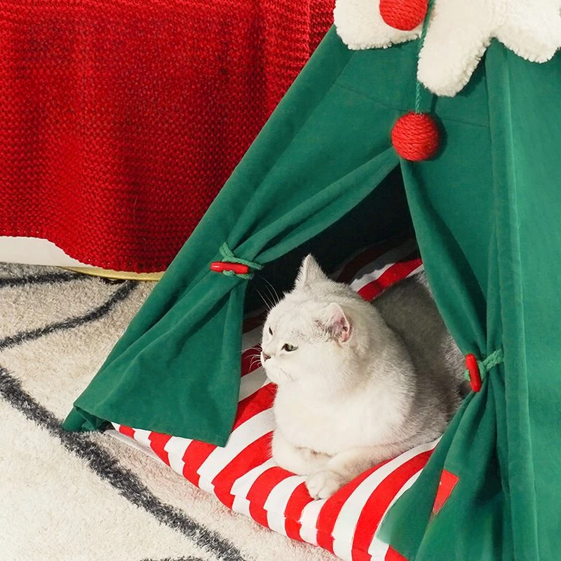 Pet Tent Cat Nest Christmas Tent Semi-enclosed Dog House Four Seasons Universal Detachable and Washable Keep Warm Cat Products