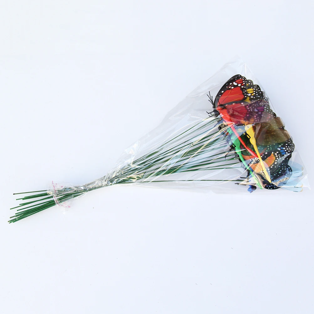 

24 PCS Simulated Dragonfly Insertion Decoration Stakes for Garden Artificial Wood Pile Decorations