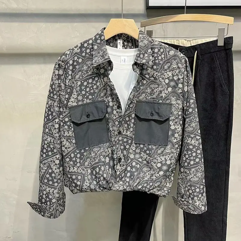 

Весенние и осенние рубашки для мужчин, уличная одежда, рабочая одежда для отдыха, тренд в американском стиле, легкие и тонкие дышащие рубашки с длинными рукавами