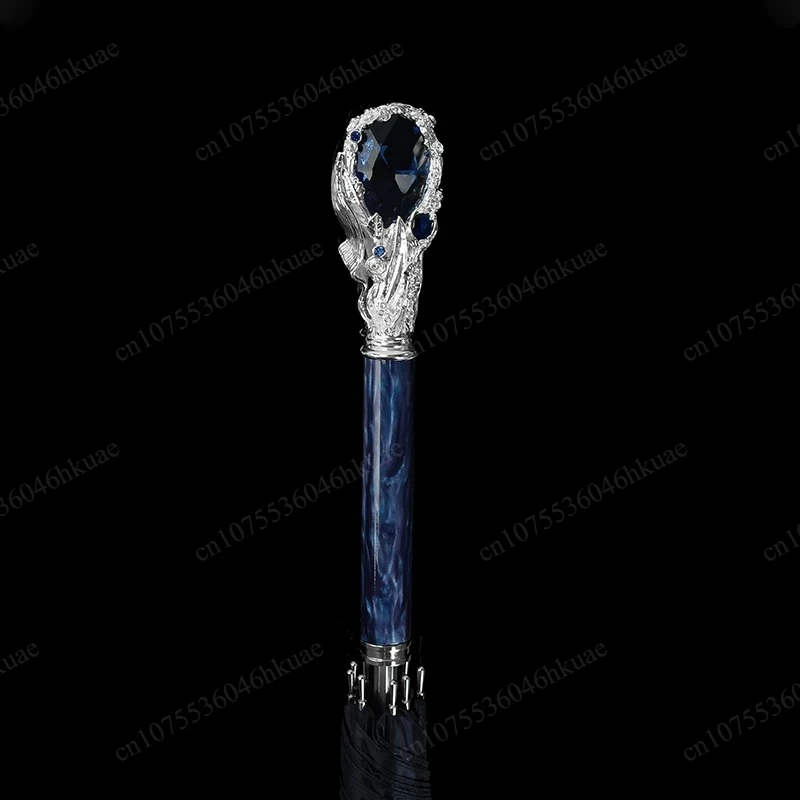 Galaxy Sapphire Long Curved Handle Automatic Large Windproof Sun Rain Business Umbrella