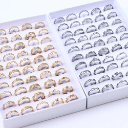 10Pcs/Lot Korean Fashion Star Pendant Stainless Steel Ring For Women Girl Trendy Elegant Classic Jewelry Gifts Mixed Style