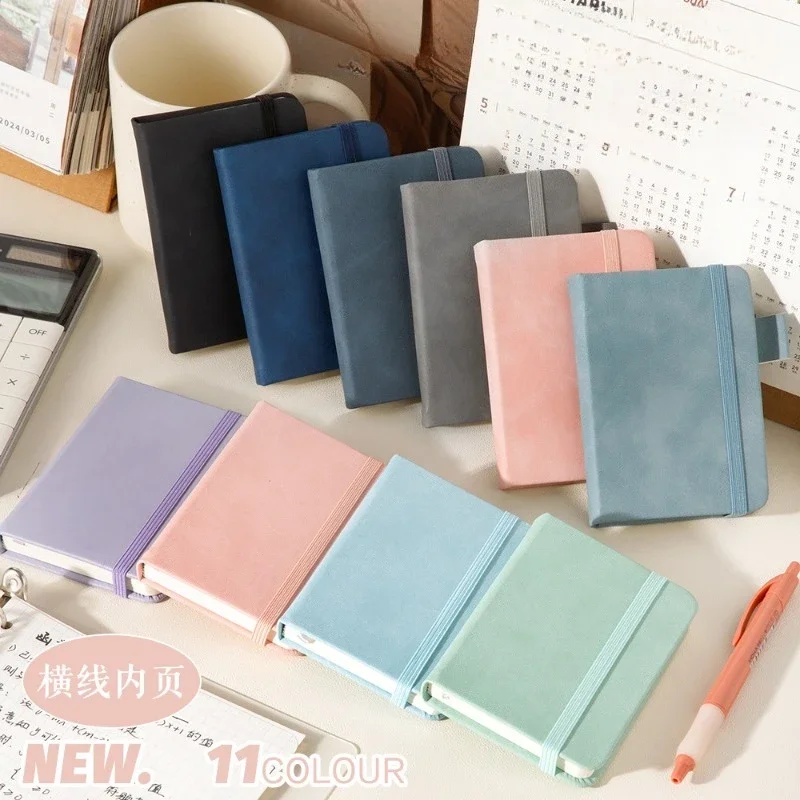 A7 Leather pocket notepad mini portable portable small macaron meeting record book