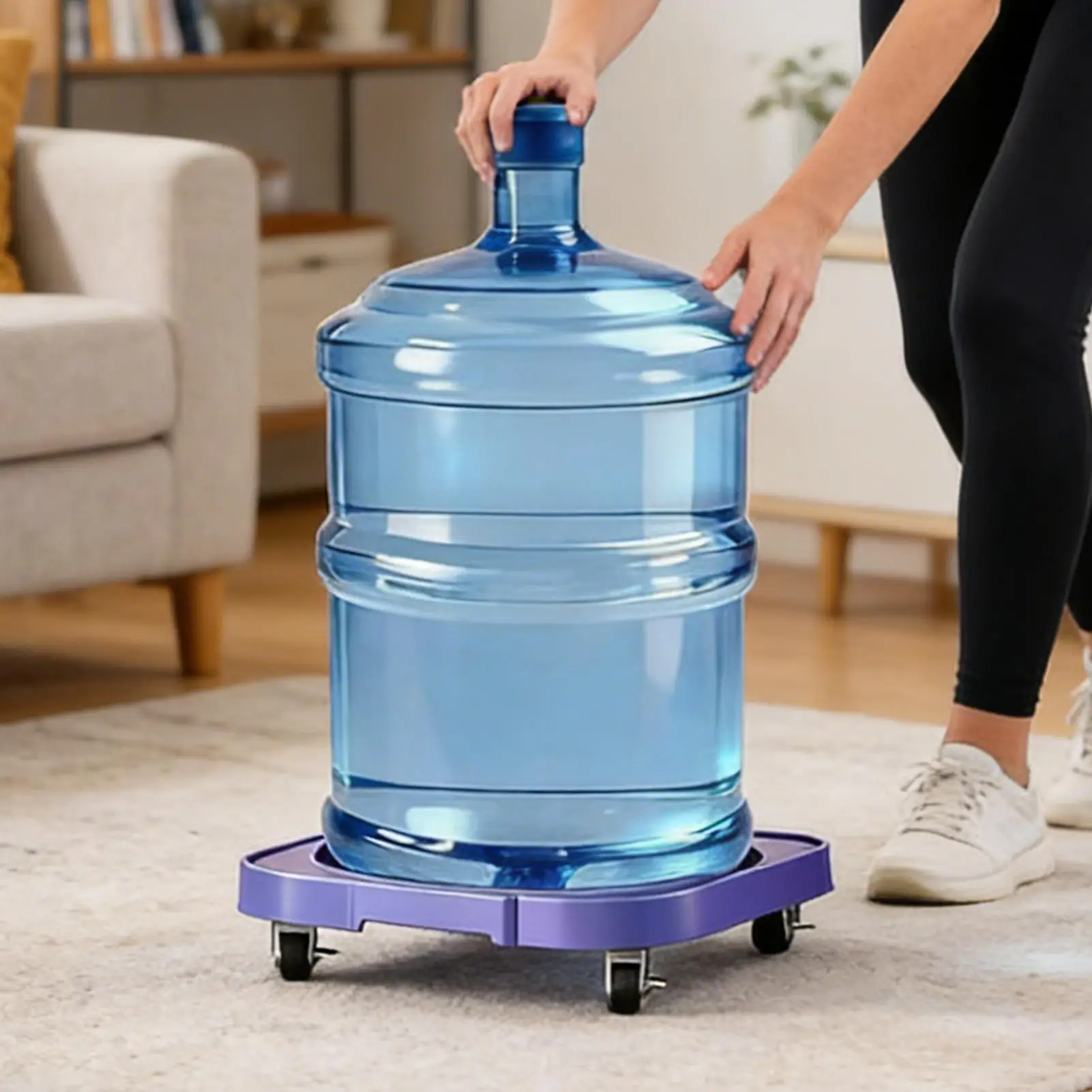 5 Gallon Water Bottle Jug Caddy With Wheels Garden Flower Pot Holder Plant Stroller Gas Cylinder Base Tray Mobile base stand