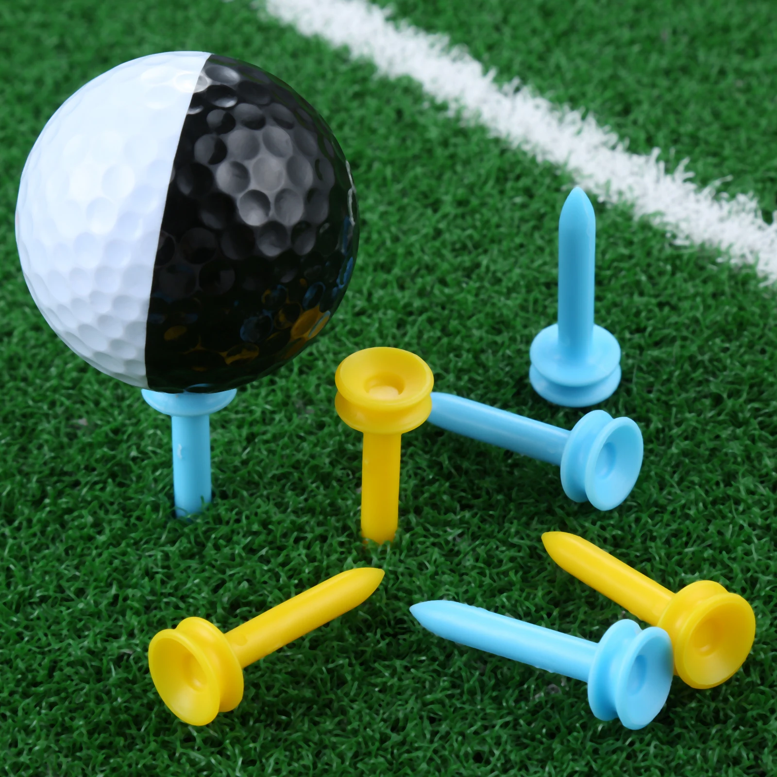 50Pcs Professional Multi-function Golf Training Tee 35mm Durable Plastic Golf Tees Outdoor Golf Ball Position Marker Accessories