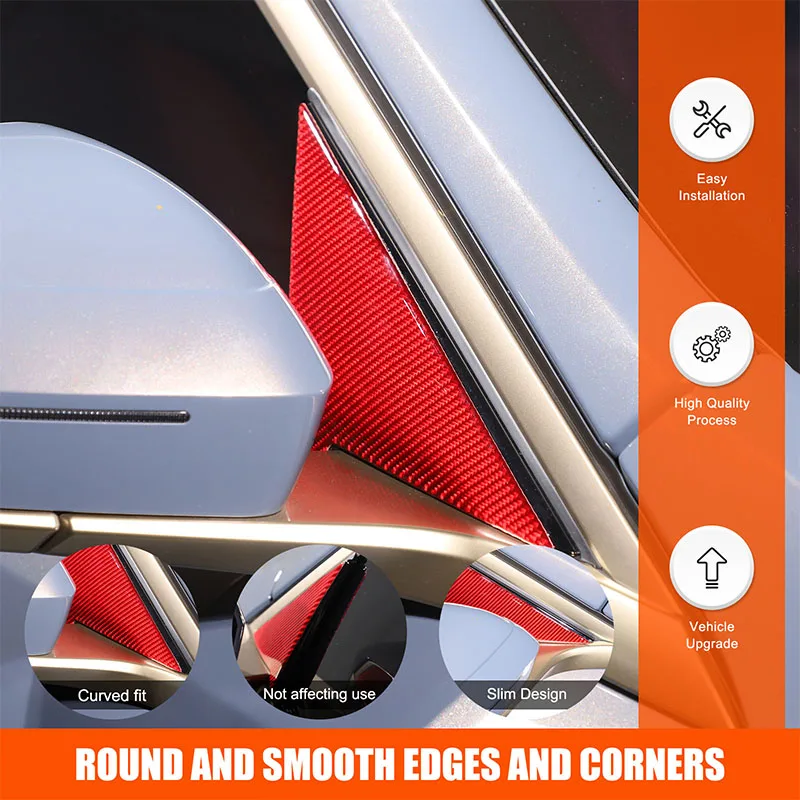 

2x Soft Carbon Fiber Car A-pillar Triangle Panel Decorative Stickers Suitable for BMW 5 Series G60 2024+