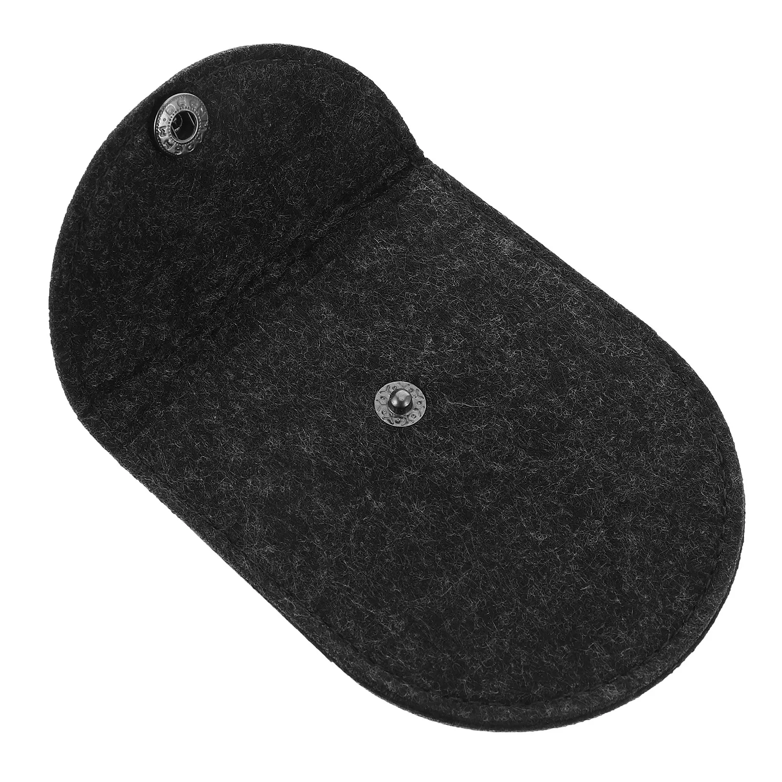 5Pcs Compact Black Felt Hearing Aid Pouch Small Lightweight Protective Storage Bag Fashion Design for Devices Batteries