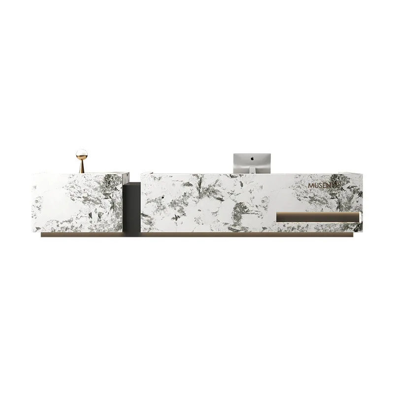 

Real marble slate bar checkout page Hotel Clubhouse Sales Department Travertine Company Reception Desk Gym