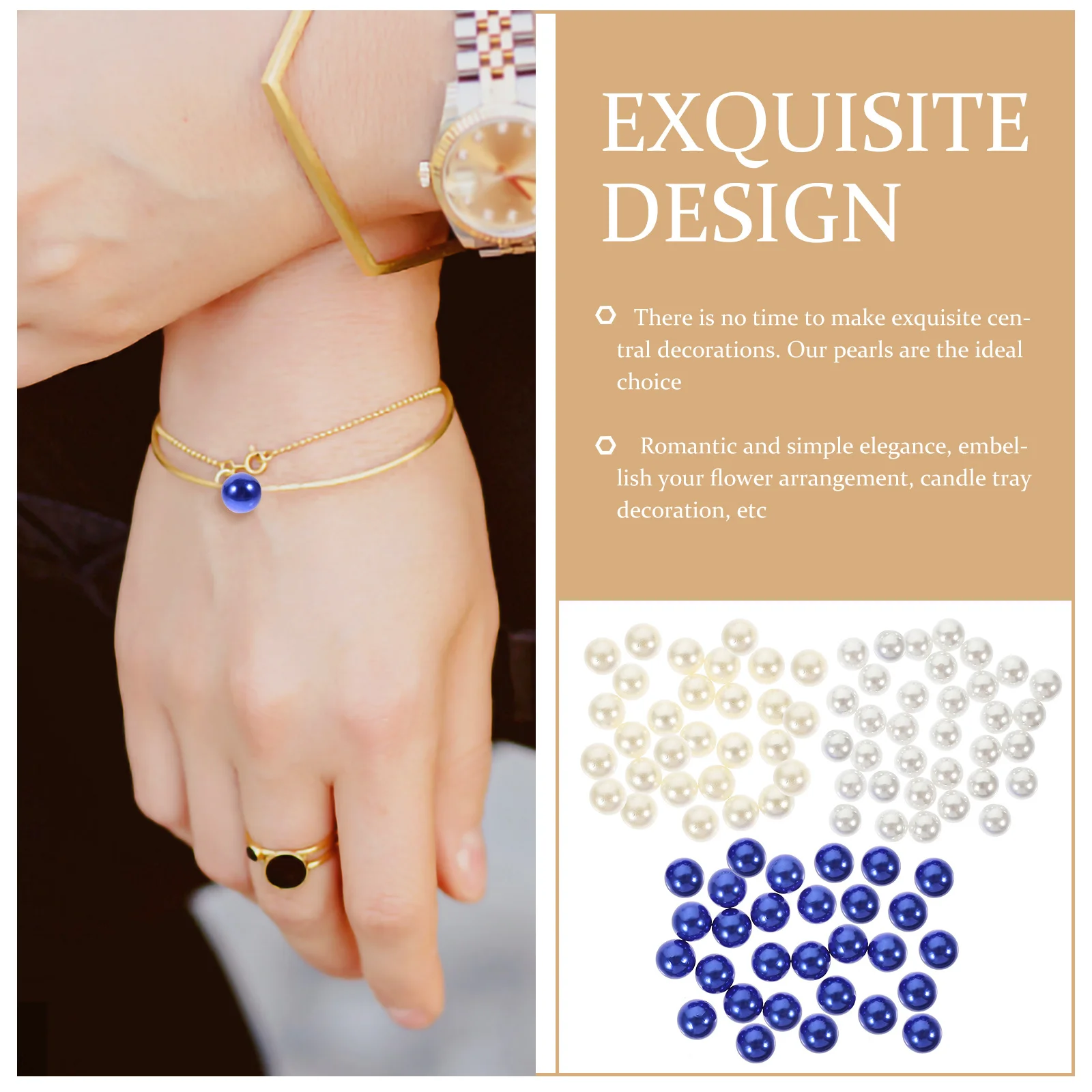 

200Pcs Artificial Pearl Beads Floating Undrilled Fake Pearl Round Beads Vase Decoration Centerpiece Simulation Pearls