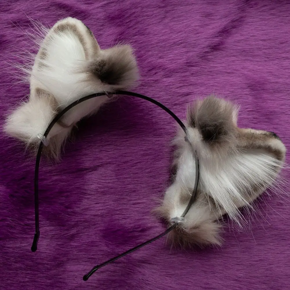 Sneeuwluipaard oren beest oren hoofdtooi Lolita handgemaakte schattige cosplay haarspeld kc hoofdband dual-purpose origineel
