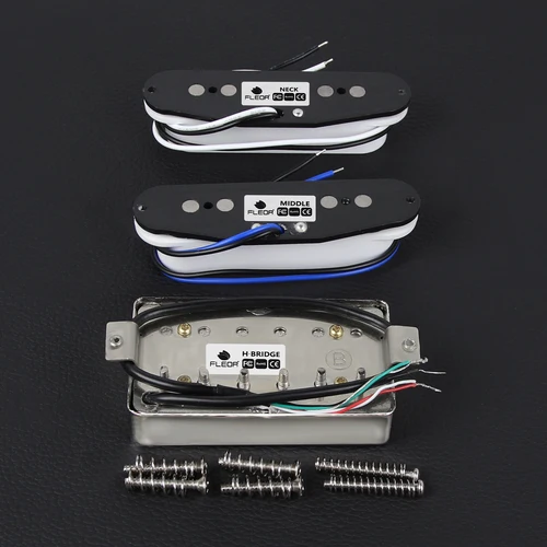 Imagen 2 del producto FLEOR 3 uds Alnico 5 SSH pastillas de guitarra Single Coil y LP Humbucker Pickup 4 cables para piezas de guitarra HSS